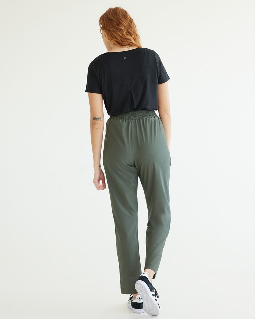 Women hyba Hyba Activewear | Slim-Leg Pant With Elastic Waistband - Hyba Juniper Green