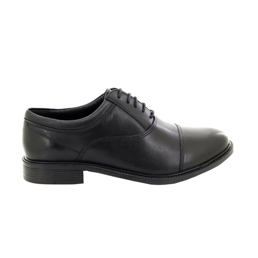 Men roamers Shoes | Roamers - Mens Fuller Fitting Capped Leather Oxford Shoes Black