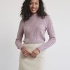 Women r.w. & co. Sweaters & Cardigans | Long-Sleeve Mock-Neck Sweater With Pointelle Stitches Blooming Lavender - Sw