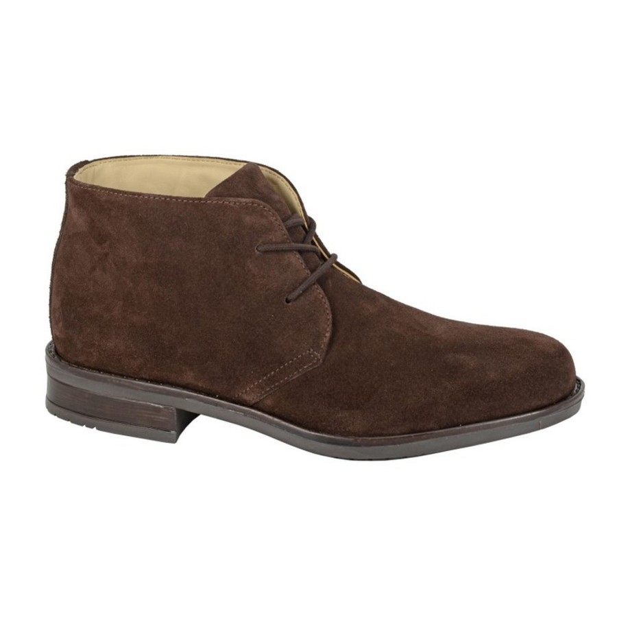 Men roamers Shoes | Roamers - Mens Suede Chukka Boots Dark Brown