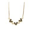 Women eva sky2 Jewelry | Goldtone Dainty Triple Heart Necklace With Cz In Eva Sky2 Black