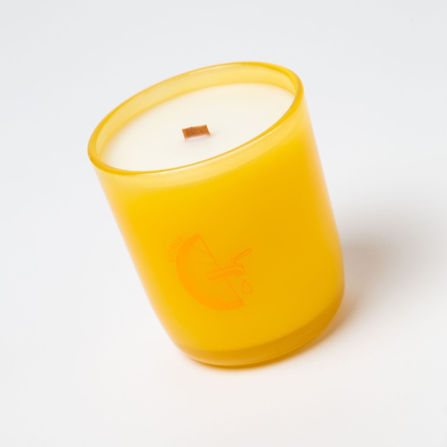 Home milk jar | Milk Jar Citrus Essential Oil Candle | Sweet Orange & Lemongrass 8Oz Medium Yellow