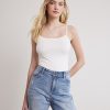 Women r.w. & co. Tops | Solid Scoop-Neck Cami With Spaghetti Straps Snow White