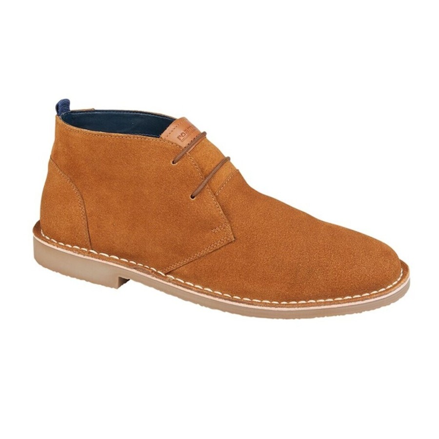 Men roamers Shoes | Roamers - Mens Suede Desert Boots Medium Brown