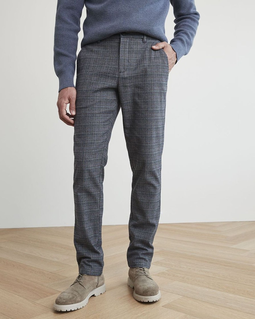 Men r.w. & co. Pants | Slim-Fit Houndstooth Brushed Pants Medium Grey