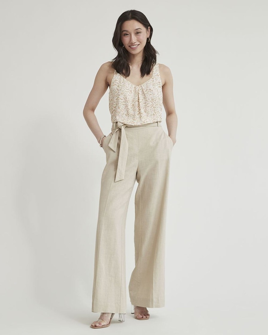 Women r.w. & co. Blouses & Shirts | Silky Crepe Square-Neck Cami Coconut Milk Multi