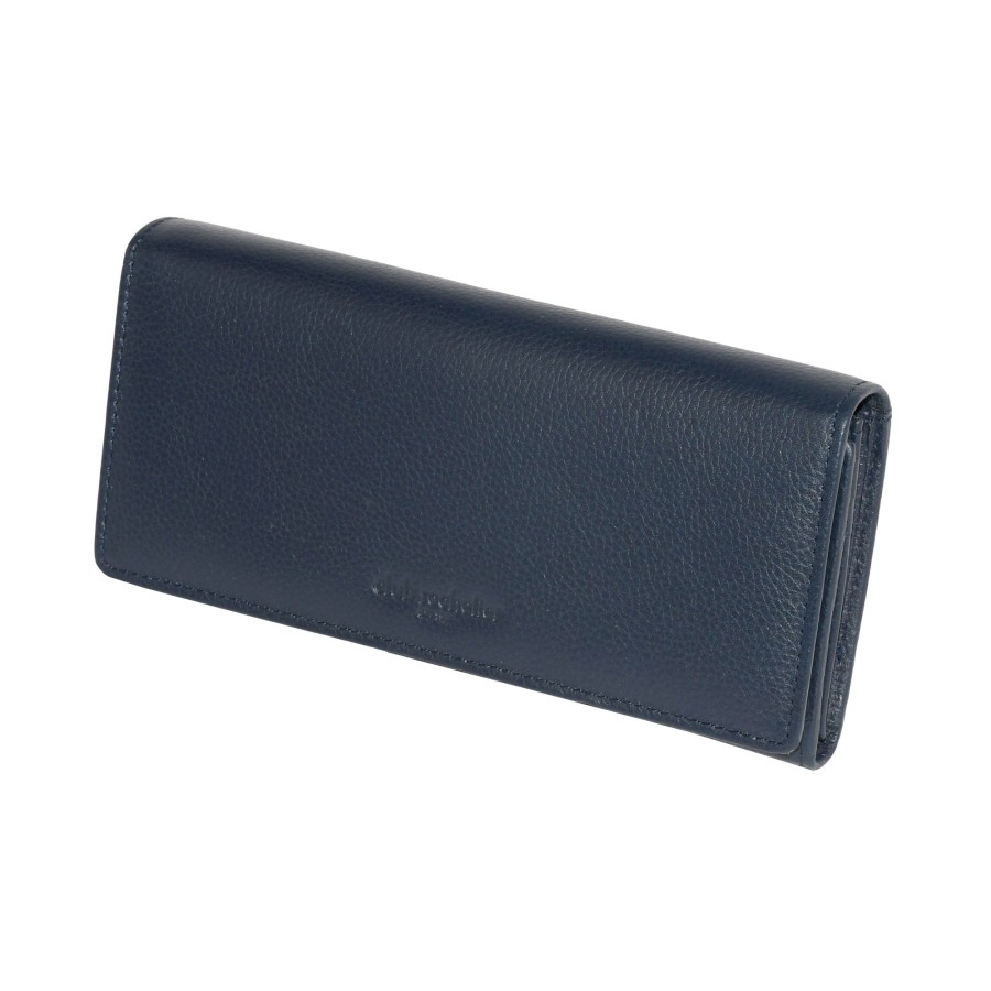 Women club rochelier Bags | Club Rochelier Ladies' Leather Clutch Wallet With Gusset Pocket Dark Blue