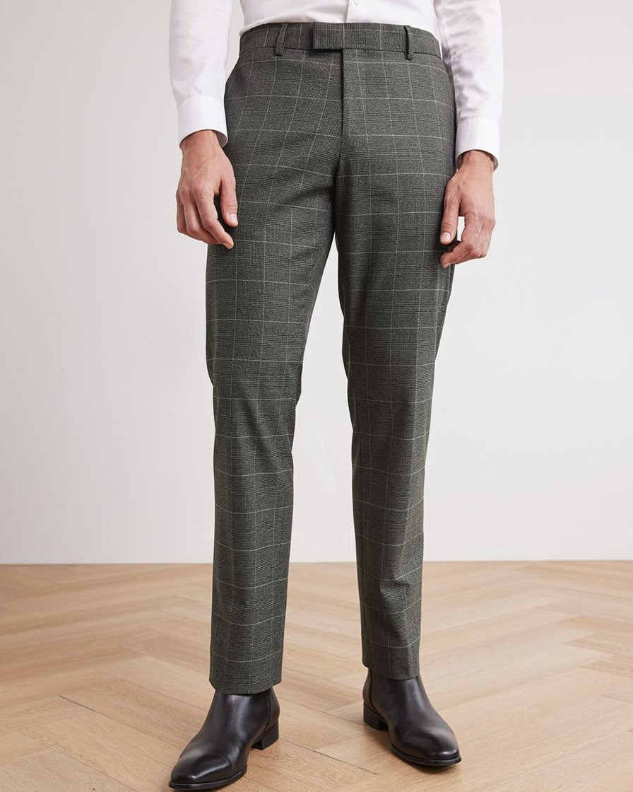 Men r.w. & co. Pants | Tailored-Fit Grey Checkered Suit Pant Medium Grey