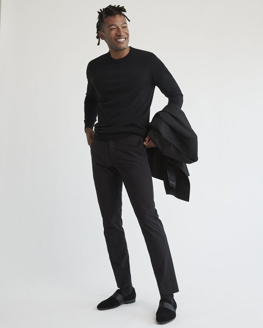 Men r.w. & co. Sweaters & Cardigans | Merino-Wool Crew-Neck Sweater Black