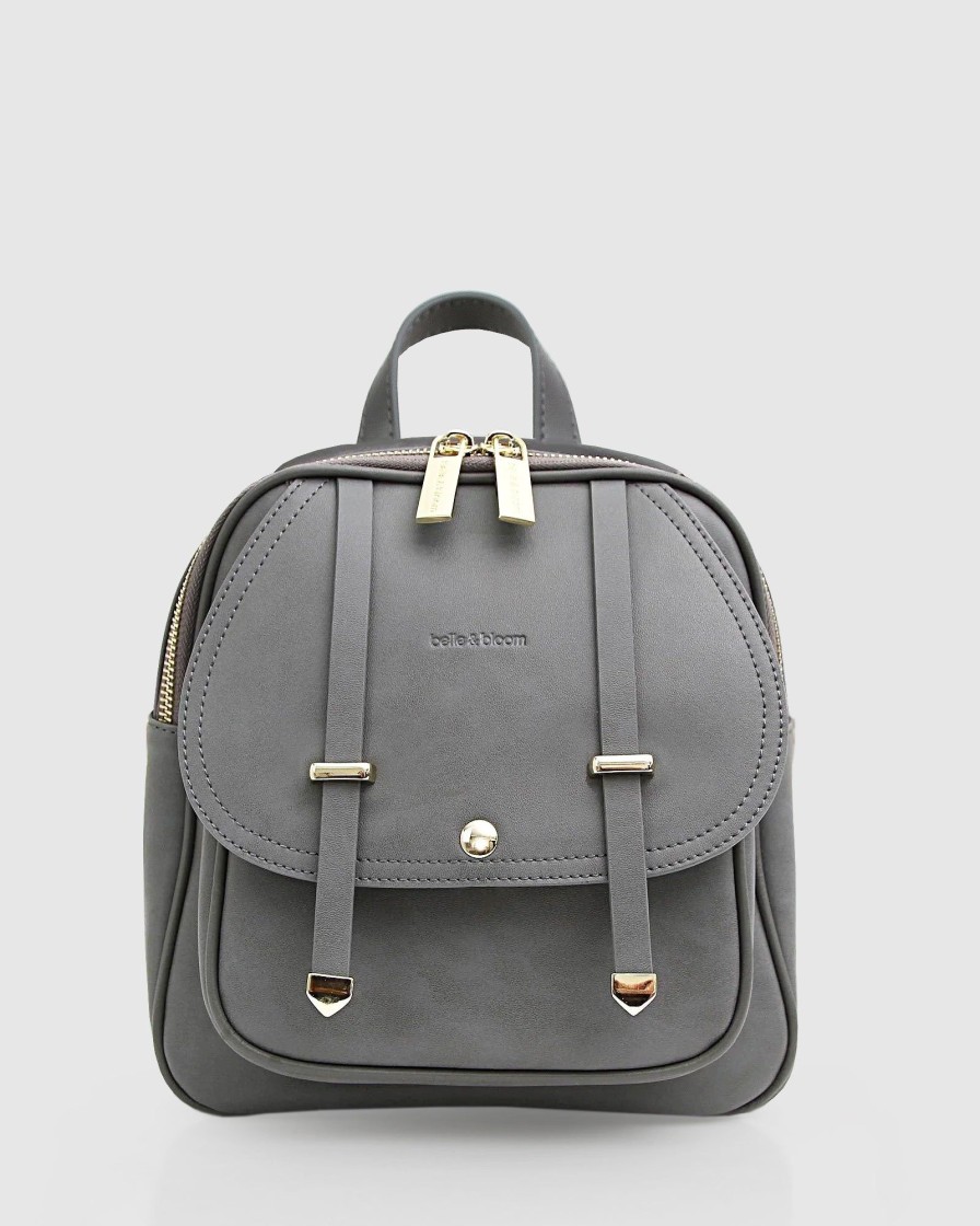 Women belle & bloom Bags | Belle & Bloom Camila Leather Backpack Dark Grey