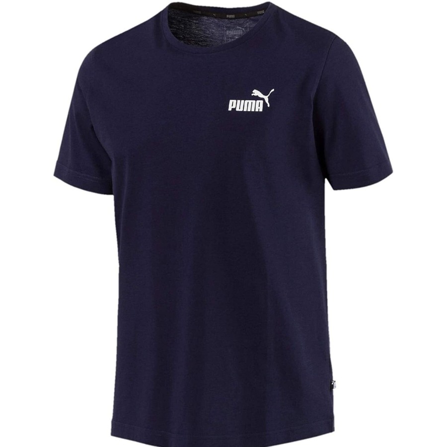 Men puma T-Shirts | Puma - Mens Ess Logo T-Shirt Dark Blue