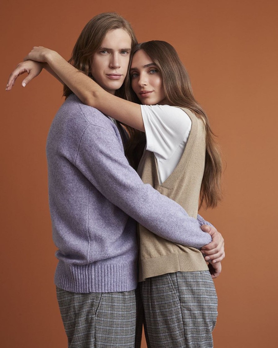 Men r.w. & co. Sweaters & Cardigans | Gender-Neutral Grandpa Cardigan Htr Lavender