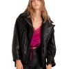 Women belle & bloom Coats & Jackets | Belle & Bloom Love Drunk Leather Bomber Black