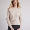 Women r.w. & co. Sweaters & Cardigans | Long-Batwing-Sleeve Classic Sweater With Boat Neckline Essential Beige