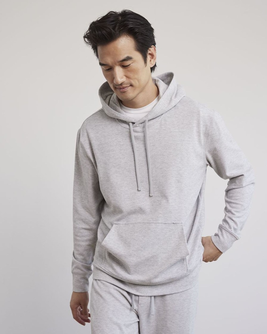 Men r.w. & co. Sweaters & Cardigans | Jacquard Hoodie With Kangaroo Pocket Light Grey