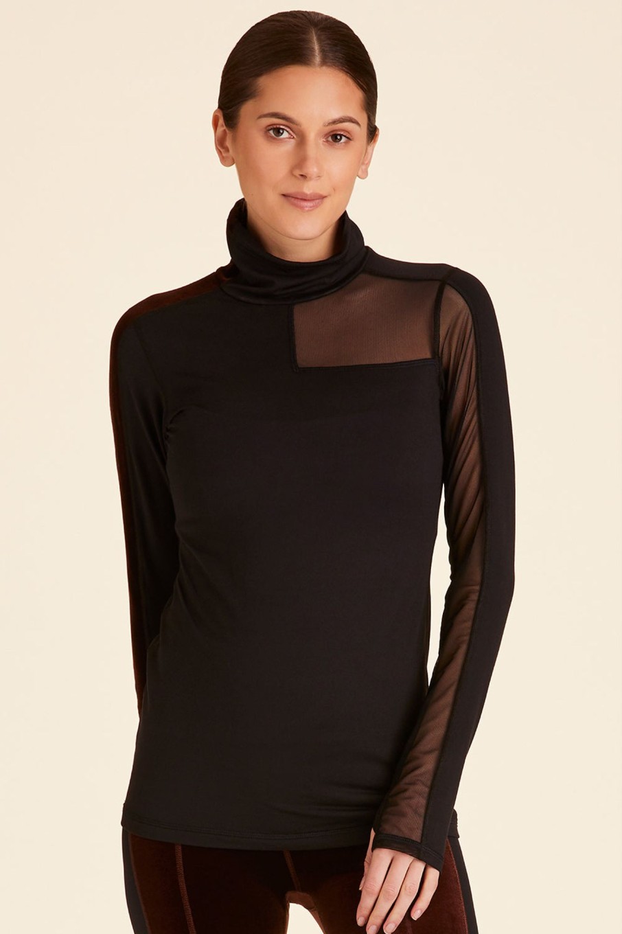 Women alala Active Tops | Alala - Race Turtleneck Dark Brown