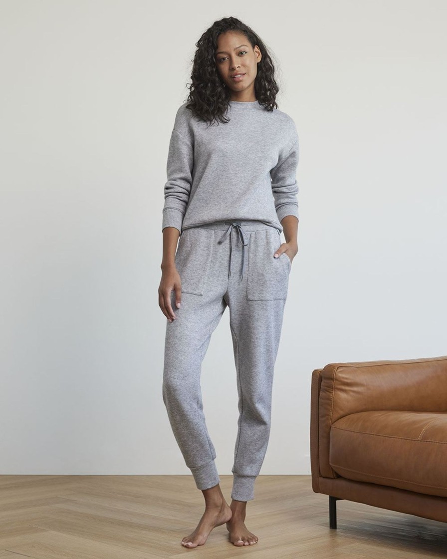 Women r.w. & co. Tops | Solid Long-Sleeve Crew-Neck Sweatshirt Light Heather Grey