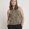 Women r.w. & co. Blouses & Shirts | Printed Sleeveless Popover Blouse Winter Twig Leopard Multi