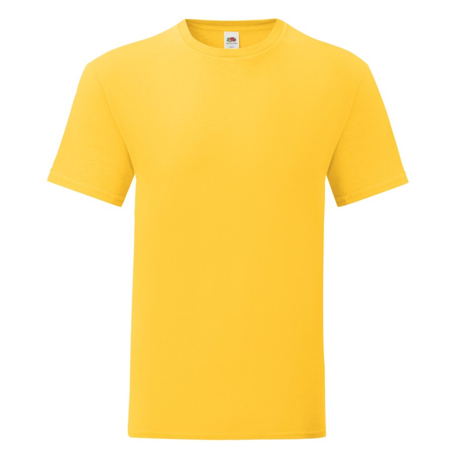 Men fruit of the loom T-Shirts | Fruit Of The Loom - Mens Iconic T-Shirt (Pack Of 5) Light Yellow