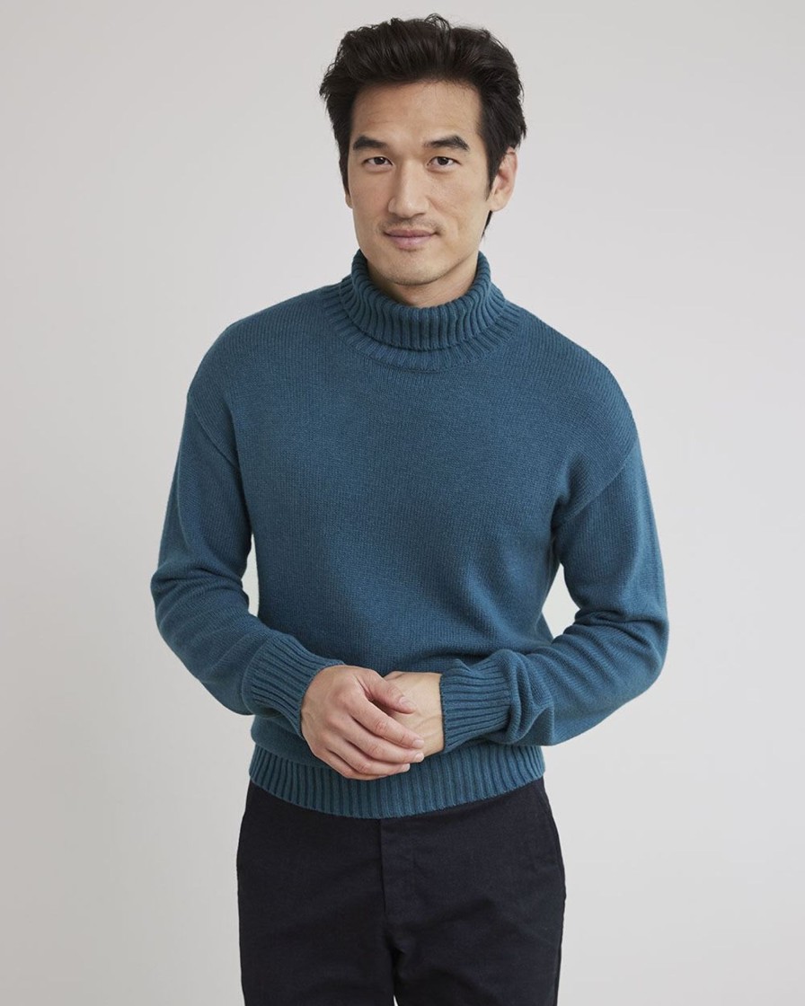 Men r.w. & co. Sweaters & Cardigans | Chunky Long-Sleeve Turtleneck Sweater Deep Ocean