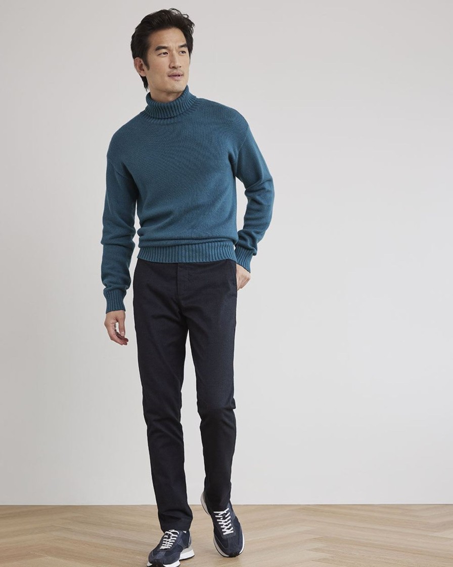 Men r.w. & co. Sweaters & Cardigans | Chunky Long-Sleeve Turtleneck Sweater Deep Ocean