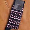 Men r.w. & co. Socks | Blue Socks With Red And White Geometric Pattern Total Eclipse