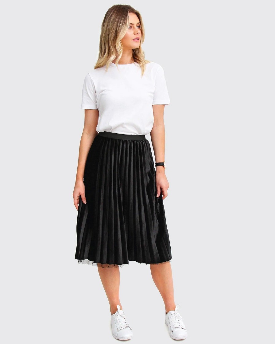 Women belle & bloom Skirts | Belle & Bloom Mixed Feeling Reversible Skirt Black