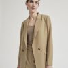 Women r.w. & co. Suits | Loose Fit Open Double-Breasted Blazer Mink