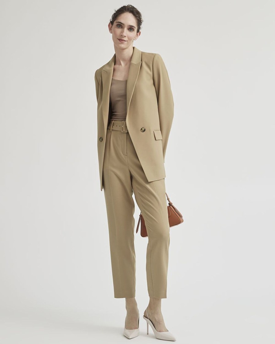 Women r.w. & co. Suits | Loose Fit Open Double-Breasted Blazer Mink