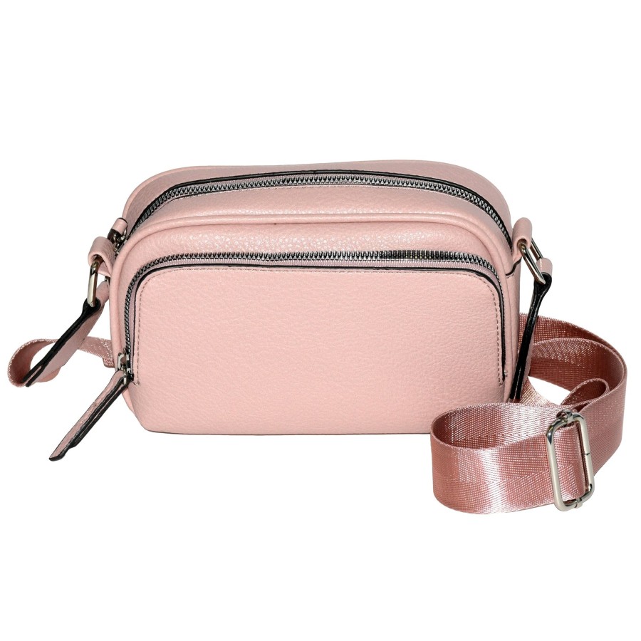 Women nicci Bags | Nicci Crossbody Bag With Front Zipper Pocket Light Pink