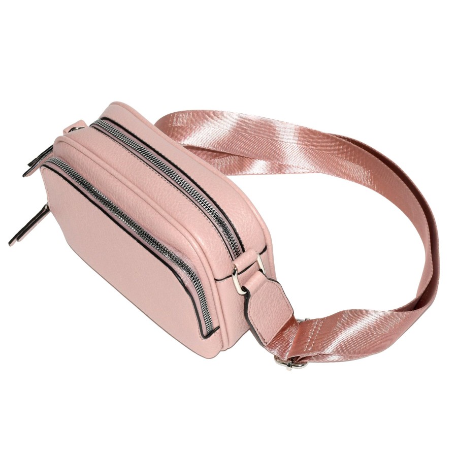 Women nicci Bags | Nicci Crossbody Bag With Front Zipper Pocket Light Pink