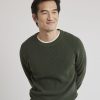 Men r.w. & co. Sweaters & Cardigans | Long-Sleeve Crew-Neck Waffled Sweater Dark Forest