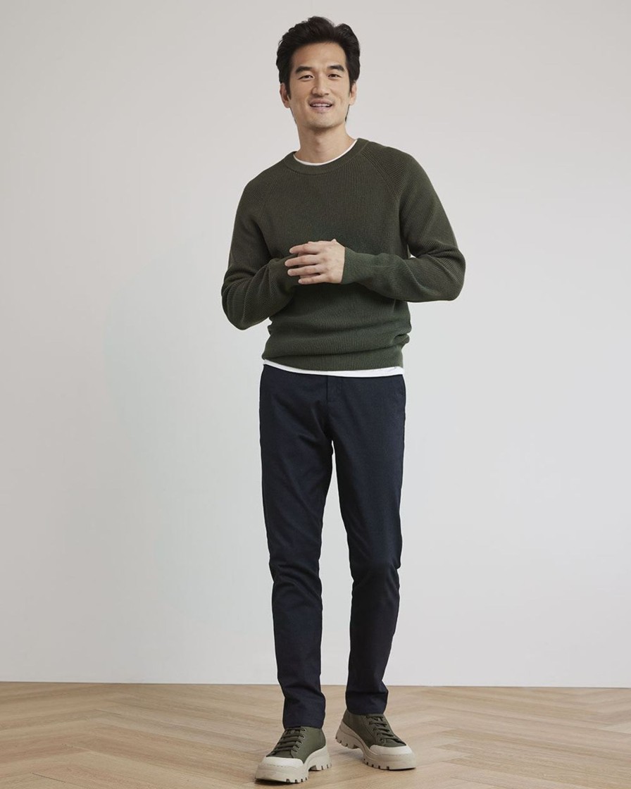 Men r.w. & co. Sweaters & Cardigans | Long-Sleeve Crew-Neck Waffled Sweater Dark Forest