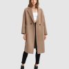 Women belle & bloom Coats & Jackets | Belle & Bloom Publisher Double Breasted Wool Blend Coat Medium Beige