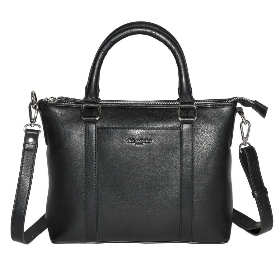 Women club rochelier Bags | Club Rochelier Leather Crossbody With Top Handles Black