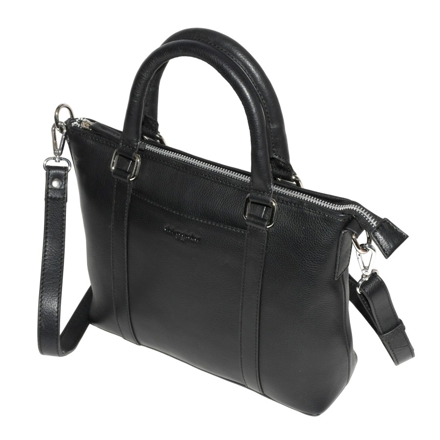 Women club rochelier Bags | Club Rochelier Leather Crossbody With Top Handles Black