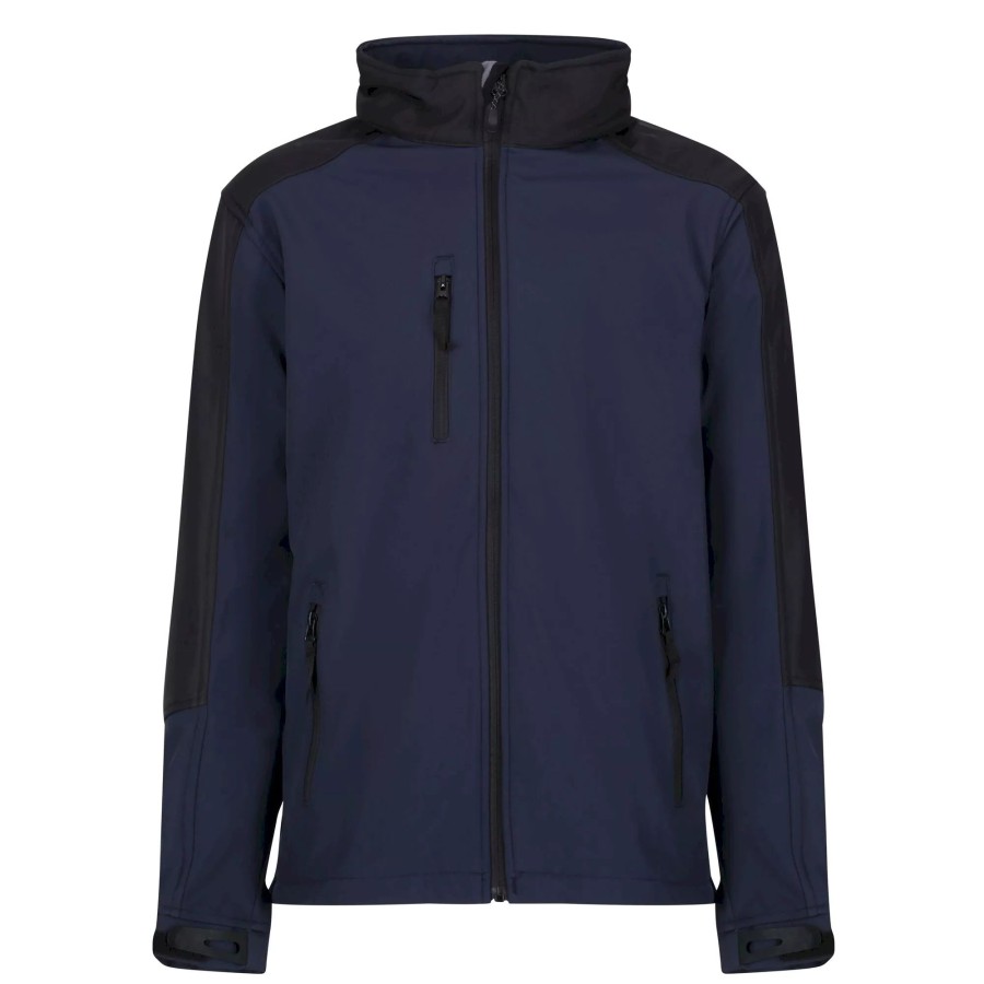 Men regatta Coats & Jackets | Regatta - Reid Mens Softshell Wind Resistant Water Repellent Jacket Dark Blue