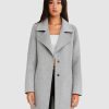 Women belle & bloom Coats & Jackets | Belle & Bloom New Fit Ex Boyfriend Wool Blend Oversized Jacket Light Grey