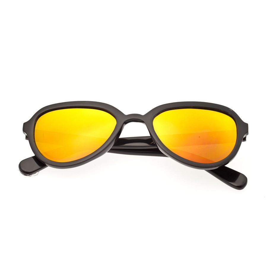 Women bertha Sunglasses | Bertha - Alexa Buffalo-Horn Polarized Sunglasses /Gold Black