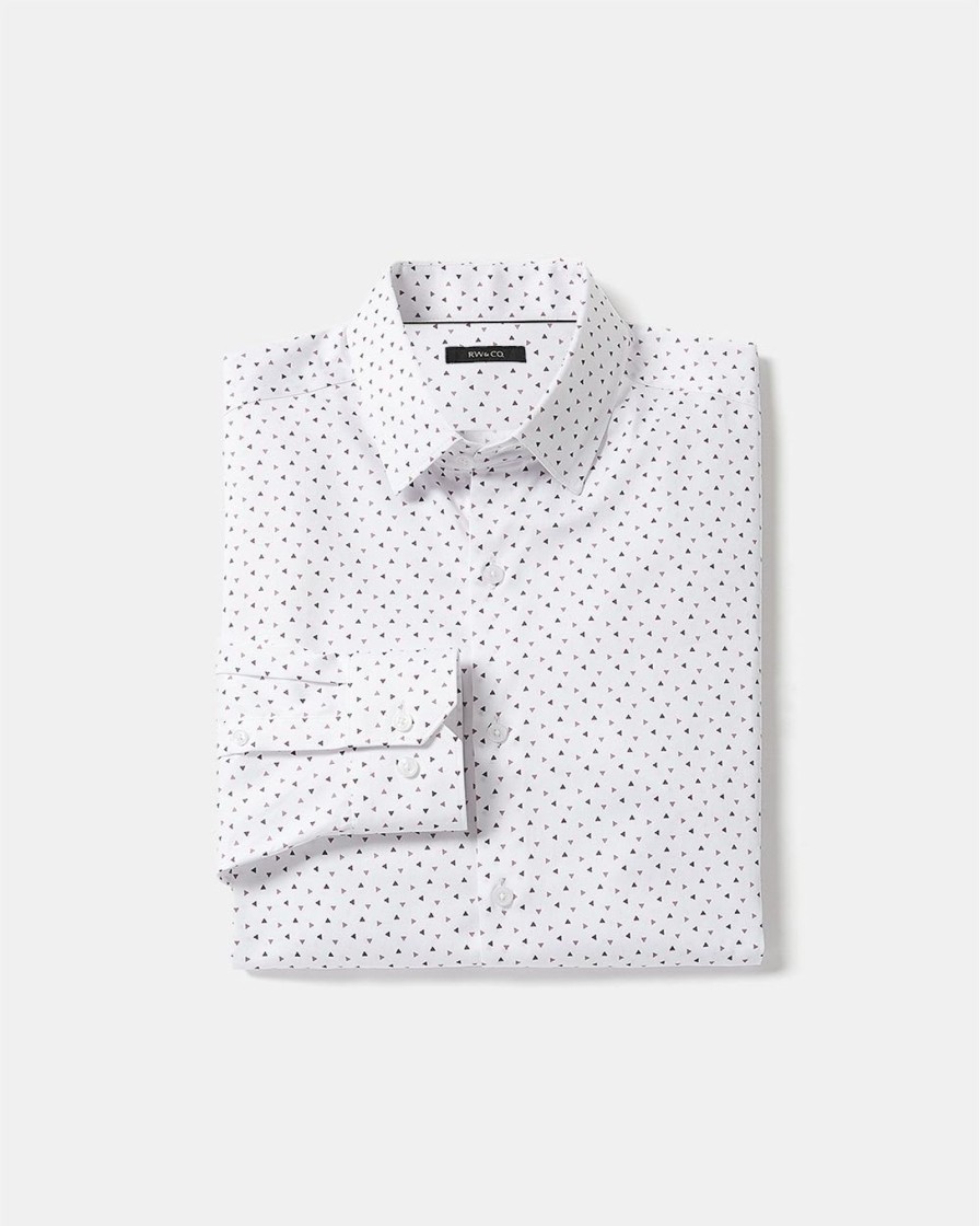 Men r.w. & co. Shirts | Slim-Fit Dress Shirt With Micro Geo Print Bright White