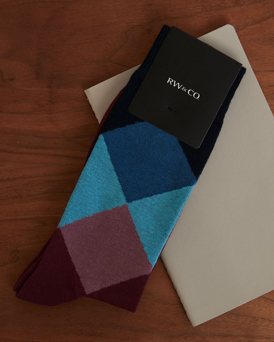 Men r.w. & co. Socks | Bold Argyle Socks Total Eclipse