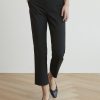 Women r.w. & co. Suits | Mid-Rise Straight-Ankle-Leg Twill Pant Black