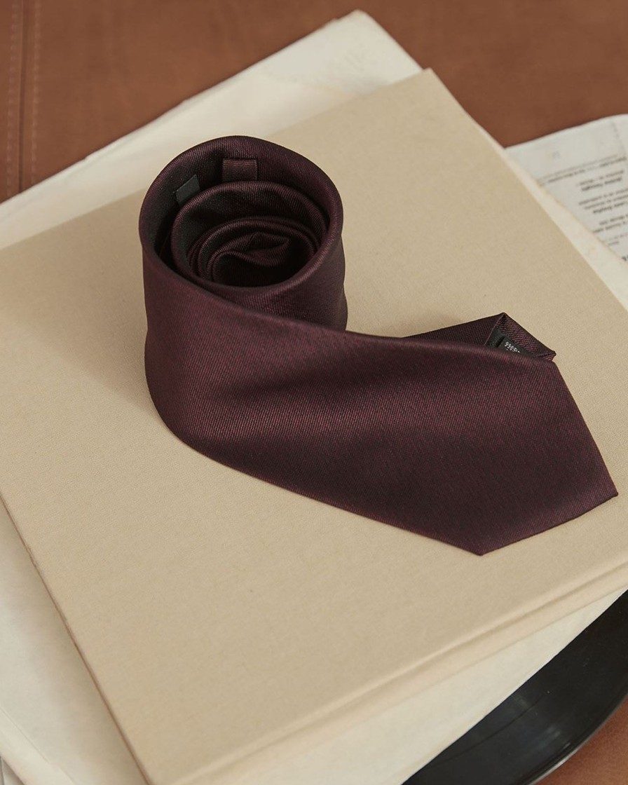 Men r.w. & co. Ties & Bow Ties | Wide Dark Red Tie Tawny Port