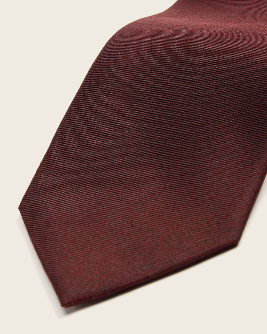 Men r.w. & co. Ties & Bow Ties | Wide Dark Red Tie Tawny Port