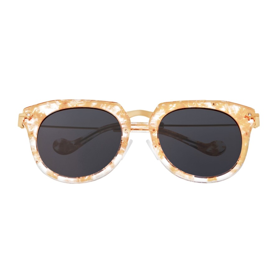 Women bertha Sunglasses | Bertha - Aaliyah Polarized Sunglasses - Peach Tortoise/ Black