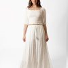 Women koy resort Skirts | Koy Resort Miami Shine Tiered Long Skirt White