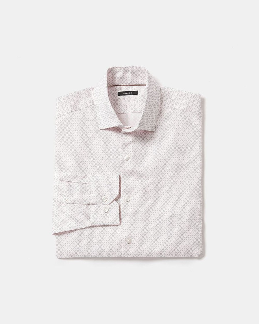 Men r.w. & co. Shirts | Slim-Fit Dress Shirt With Tiny Circles Ash Rose