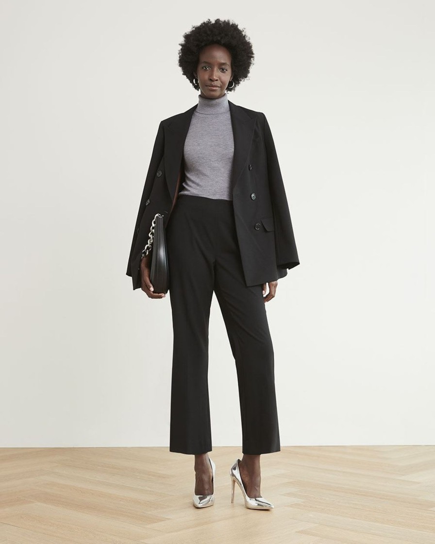 Women r.w. & co. Suits | Flare-Leg Mid-Rise Crop Pant Black