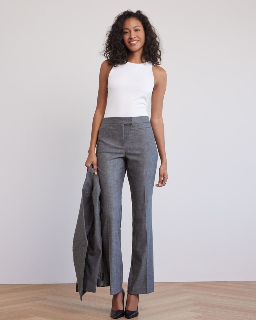 Women r.w. & co. Pants | Flare-Leg Mid-Rise Flannel Pant Grey Multi