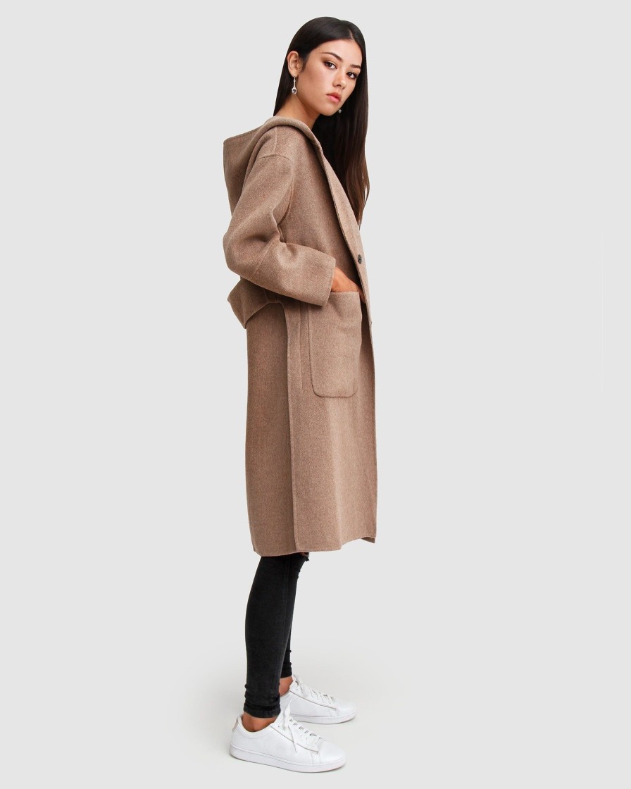 Women belle & bloom Coats & Jackets | Belle & Bloom Walk This Way Wool Blend Oversized Coat Medium Brown